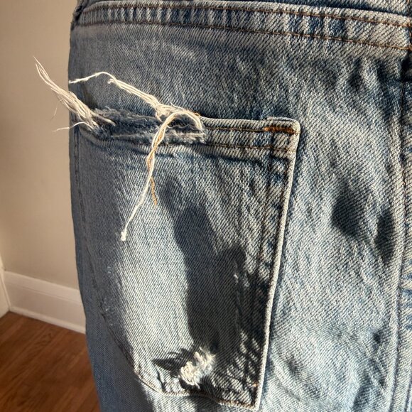 pistola | presley high rise straight leg distressed raw hem crop | size 29 - Picture 7 of 8